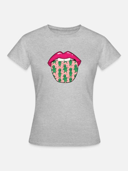 Alien Außerirdischer - Frauen T-Shirt - Grau meliert