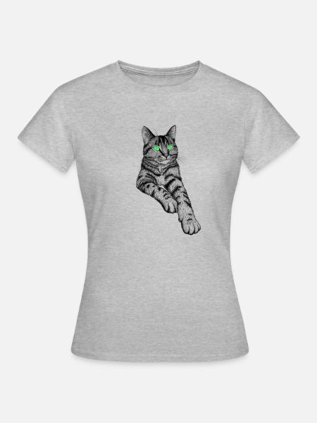 Tabby-Katze - Frauen T-Shirt - Grau meliert