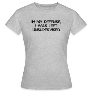 Humoristique Sarcastique Troublemakers Défensive - T-shirt Femme - gris chiné - Devant - AI Model Female 172 dark (172cm)