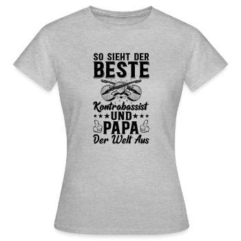 Double Bass Player Daddy Double Bass Player - Frauen T-Shirt - Grau meliert - Vorne - AI Model Female 172 dark (172cm)