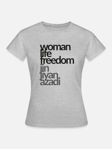 Woman Life freedom Artboard 1 - Frauen T-Shirt - Grau meliert