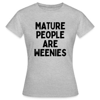 Déclarations humoristiques de personnes matures - T-shirt Femme - gris chiné - Devant - AI Model Female 172 dark (172cm)