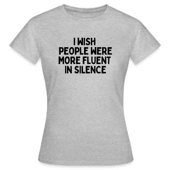 Humorous Noisy Annoying Peoples Puns Sarcastic - Women's T-Shirt - heather grey - Front - AI Model Female 172 dark (172cm)