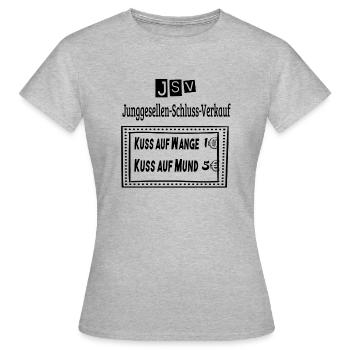 Junggesellen-Schluss-Verkauf - Frauen T-Shirt - Grau meliert - Vorne - AI Model Female 172 dark (172cm)