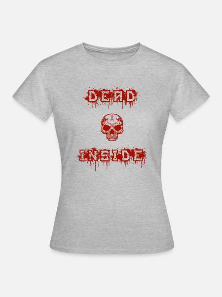 dead inside in red - Frauen T-Shirt - Grau meliert