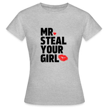 Mr Steal Your Girl - Women's T-Shirt - heather grey - Front - AI Model Female 172 dark (172cm)