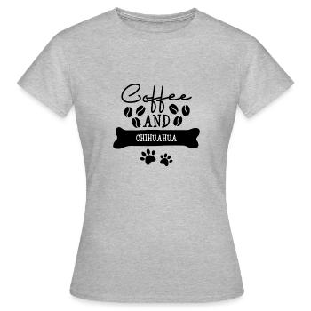 Café et chihuahua - T-shirt Femme - gris chiné - Devant - AI Model Female 172 dark (172cm)