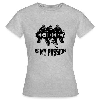 Joueurs de hockey sur glace Équipe de hockey sur glace Fan de hockey Hockey sur glace - T-shirt Femme - gris chiné - Devant - AI Model Female 172 dark (172cm)