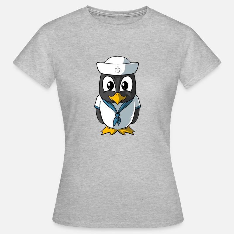 Penguin Sailor - Women's T-Shirt - heather grey