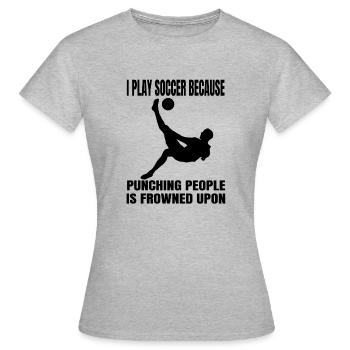 Fußballdesign Fußballmannschaft Fußballspieler - Frauen T-Shirt - Grau meliert - Vorne - AI Model Female 172 dark (172cm)