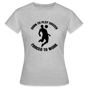 Fußballdesign Fußballmannschaft Fußballspieler - Frauen T-Shirt - Grau meliert - Vorne - AI Model Female 172 dark (172cm)