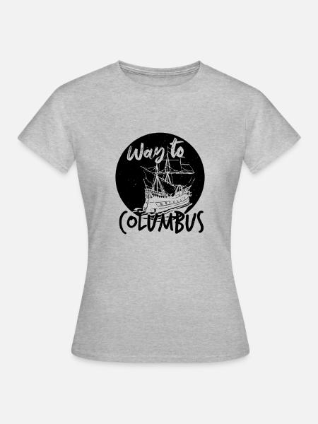 WEG ZUM COLUMBUS DAY - Frauen T-Shirt - Grau meliert