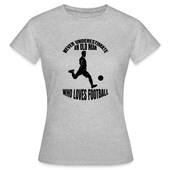 Fußballspieler Fußballmannschaft Fußballdesign - Frauen T-Shirt - Grau meliert - Vorne - AI Model Female 172 dark (172cm)
