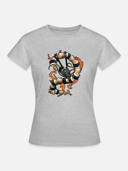 Sushi Dragon Roll Japanisches Essen Liebhaber Reis Sushi - Frauen T-Shirt - Grau meliert