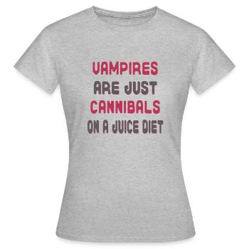 Les vampires ne sont que des cannibales au régime de jus - T-shirt Femme - gris chiné - Devant - AI Model Female 172 dark (172cm)
