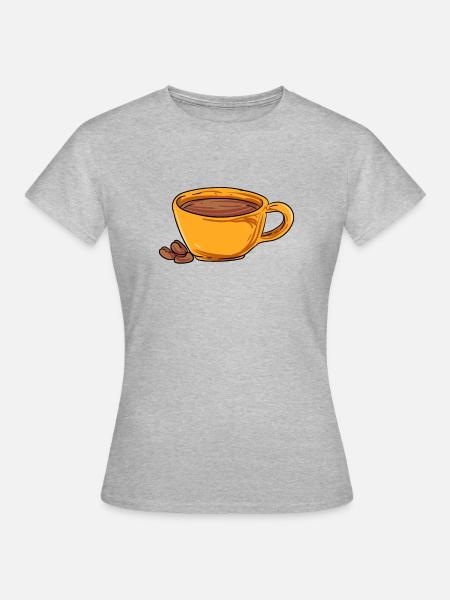 Kaffee-Kostüm - Frauen T-Shirt - Grau meliert