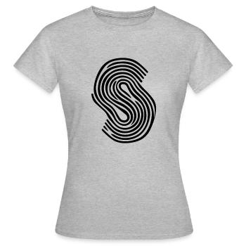 Empreintes digitales S - T-shirt Femme - gris chiné - Devant - AI Model Female 172 dark (172cm)