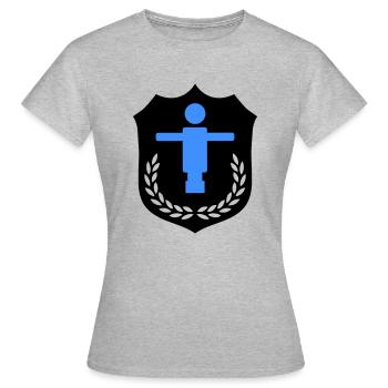 kicker wappen - Frauen T-Shirt - Grau meliert - Vorne - AI Model Female 172 dark (172cm)