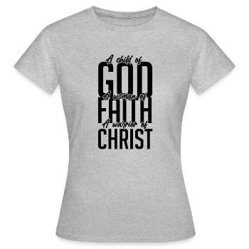 Inspirierendes Kämpfen Gebet erhebend - Frauen T-Shirt - Grau meliert - Vorne - AI Model Female 172 dark (172cm)