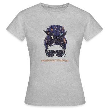 Geestelijke gezondheid De verkrachter 5 - Vrouwen T-shirt - grijs gemêleerd - Voor - AI Model Female 172 dark (172cm)