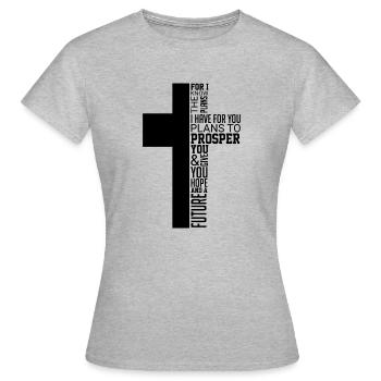 Prospérité inspirante Chrétiens - T-shirt Femme - gris chiné - Devant - AI Model Female 172 dark (172cm)