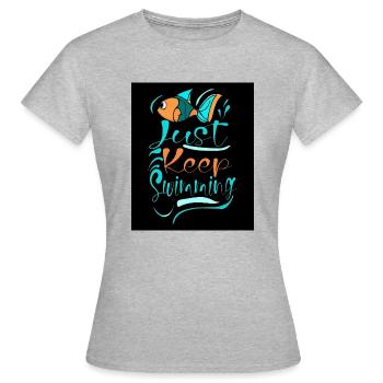 WHALES JUST KEEP SWIMMING - Women's T-Shirt - heather grey - Front - AI Model Female 172 dark (172cm)