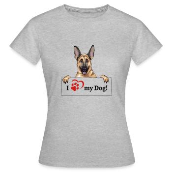 I love my dog - German Shepherd - Women's T-Shirt - heather grey - Front - AI Model Female 172 dark (172cm)