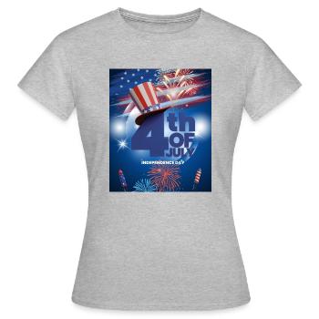 Independence day 4th July - Frauen T-Shirt - Grau meliert - Vorne - AI Model Female 172 dark (172cm)