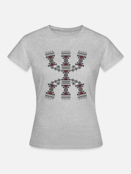 MOTIVE DER AMAZIGH-KABYLISCHEN TEPPICHE - Frauen T-Shirt - Grau meliert