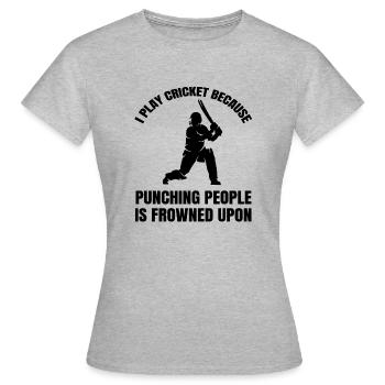 Cricket Cricket Équipe de Cricket Équipe de Cricket - T-shirt Femme - gris chiné - Devant - AI Model Female 172 dark (172cm)