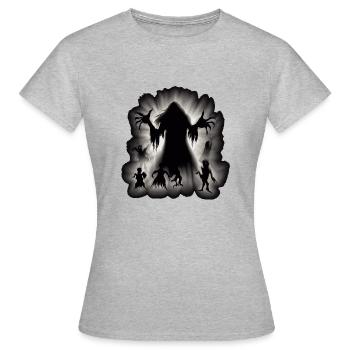 FIGURES D’OMBRE EFFRAYANTES - T-shirt Femme - gris chiné - Devant - AI Model Female 172 dark (172cm)