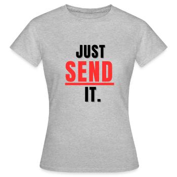 Just Send it - MTB - Frauen T-Shirt - Grau meliert - Vorne - AI Model Female 172 dark (172cm)