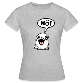 Morgenmuffel noch nicht ansprechbar! - Frauen T-Shirt - Grau meliert - Vorne - AI Model Female 172 dark (172cm)