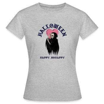 Chemises d’Halloween pour femme squelette - T-shirt Femme - gris chiné - Devant - AI Model Female 172 dark (172cm)