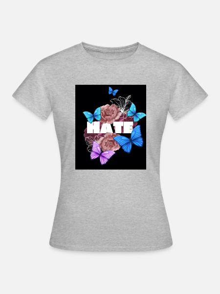 Hate Designer T-shirt - Frauen T-Shirt - Grau meliert