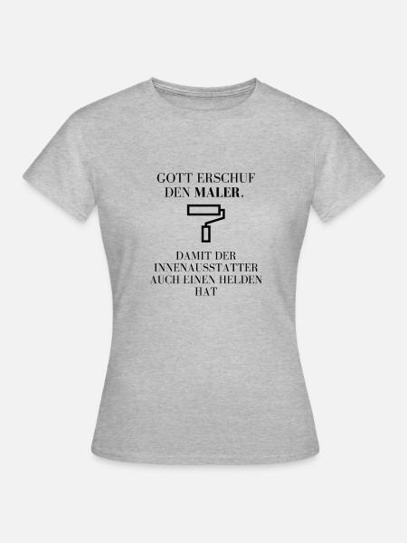 Maler gegen Innenausstatter - Frauen T-Shirt - Grau meliert