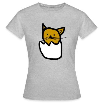 Katze - Frauen T-Shirt - Grau meliert - Vorne - AI Model Female 172 dark (172cm)