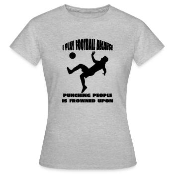 Fußballspieler Fußballmannschaft Fußballdesign - Frauen T-Shirt - Grau meliert - Vorne - AI Model Female 172 dark (172cm)