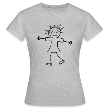 Fille - T-shirt Femme - gris chiné - Devant - AI Model Female 172 dark (172cm)
