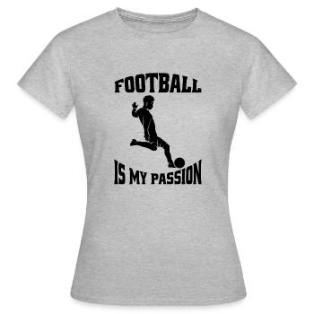 Fußballspieler Fußballmannschaft Fußballdesign - Frauen T-Shirt - Grau meliert - Vorne - AI Model Female 172 dark (172cm)