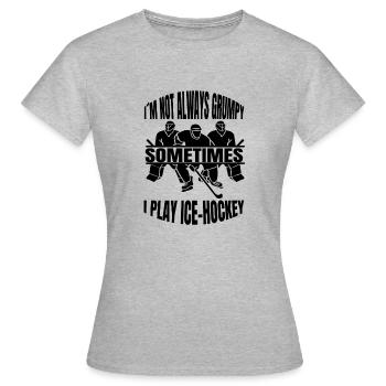 Eishockey Hockeyfan Eishockeyspieler Eishockeyteam - Frauen T-Shirt - Grau meliert - Vorne - AI Model Female 172 dark (172cm)