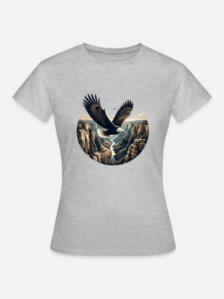 L’aigle s’envole au-dessus du canyon - T-shirt Femme - gris chiné