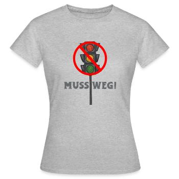 Die Ampel muss Weg - Frauen T-Shirt - Grau meliert - Vorne - AI Model Female 172 dark (172cm)
