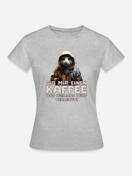 Lustiger Kaffee Barista Ratte Spruch - Frauen T-Shirt - Grau meliert