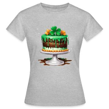Gâteau d’anniversaire / Gâteau / Joyeux anniversaire / Gâteau - T-shirt Femme - gris chiné - Devant - AI Model Female 172 dark (172cm)
