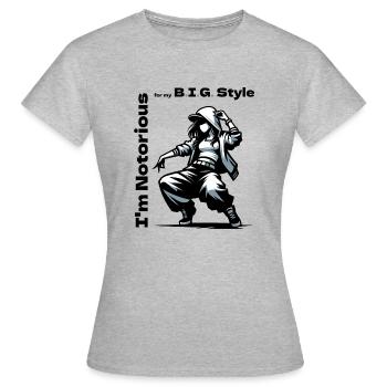 I m Notorious for my B I G Style - T-shirt Femme - gris chiné - Devant - AI Model Female 172 dark (172cm)
