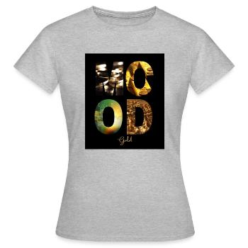 Gold Mood - Der Glanz des Reichtums - Frauen T-Shirt - Grau meliert - Vorne - AI Model Female 172 dark (172cm)