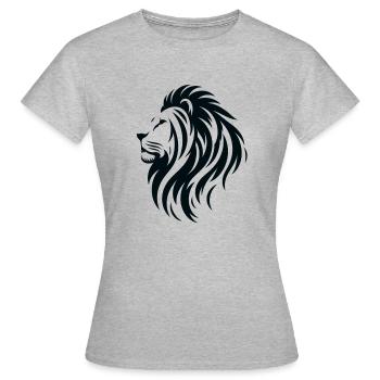 Profil de lion minimaliste - T-shirt Femme - gris chiné - Devant - AI Model Female 172 dark (172cm)