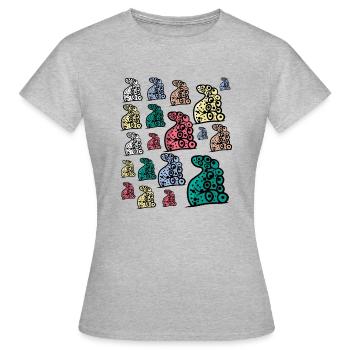 Meeresfan - Oktopus bunt - Tentakel - Packung - Frauen T-Shirt - Grau meliert - Vorne - AI Model Female 172 dark (172cm)