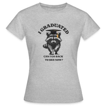 J’ai obtenu mon diplôme, puis-je retourner me coucher maintenant Raccoon - T-shirt Femme - gris chiné - Devant - AI Model Female 172 dark (172cm)
